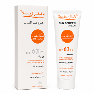 کرم ضد آفتاب بدون رنگ spf 63 مناسب انواع پوست دکتر ژیلا