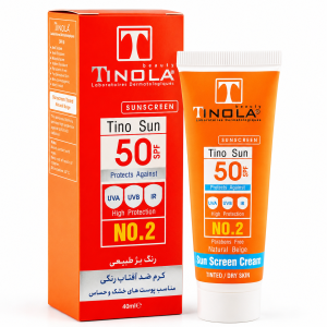 کرم ضد آفتاب رنگ روشن spf 50 پوست خشک و حساس تینولا