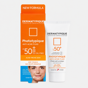 فلوئید ضد آفتاب spf 50 بدون رنگ مناسب پوست چرب و جوش دار درماتیپیک