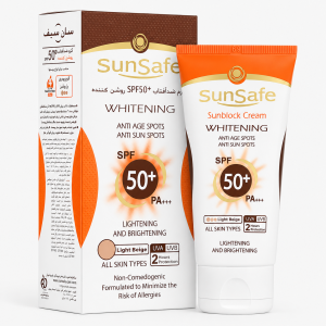 کرم ضد آفتاب روشن کننده رنگ روشن spf 50 سان سیف