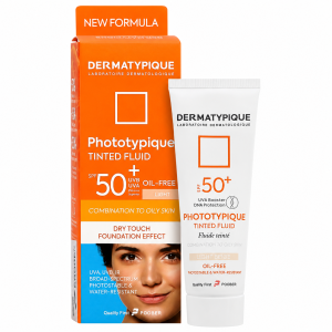 فلوئید ضد آفتاب spf 50 رنگ روشن مناسب پوست چرب درماتیپیک