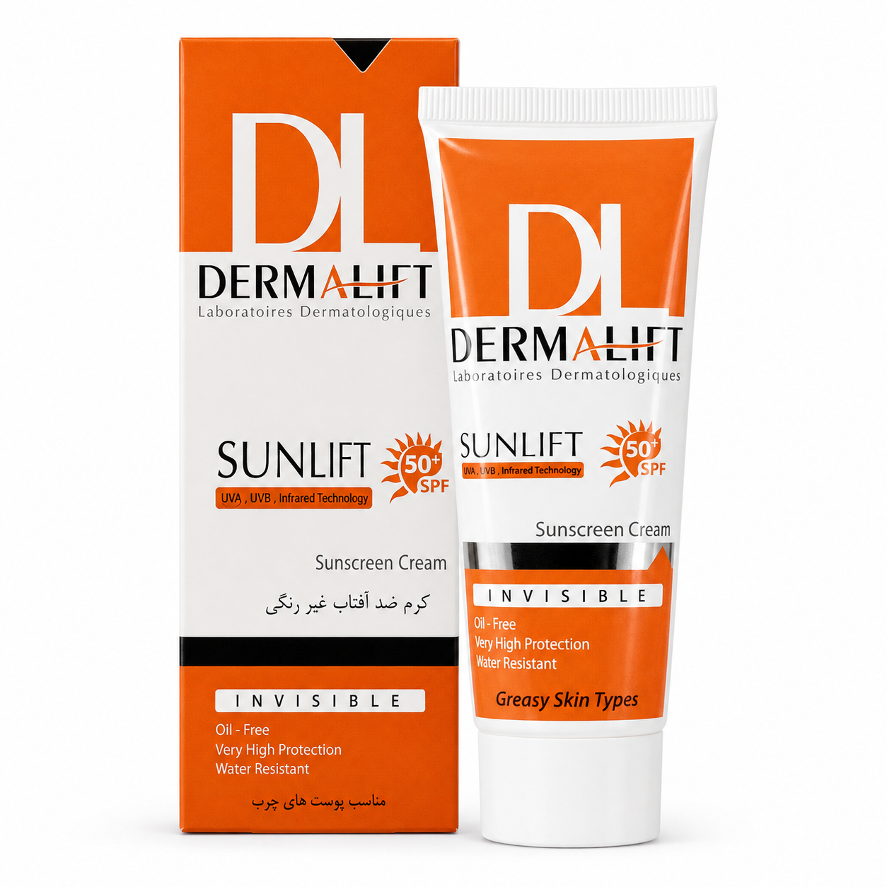 17c005ea-082b-45fb-9ca5-f377cf826cad کرم ضد آفتاب spf 50 بدون رنگ مناسب پوست چرب درمالیفت - تصویر 1