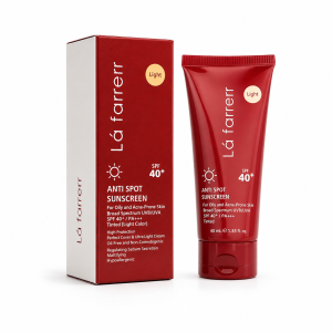کرم ضد آفتاب و ضد لک spf 40 بژروشن مناسب پوست چرب و مستعد آکنه لافارر