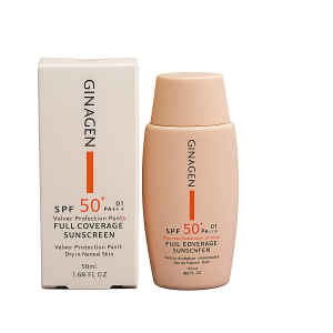 کرم ضد آفتاب رنگی(01)spf 50 پوست خشک و نرمال ژیناژن
