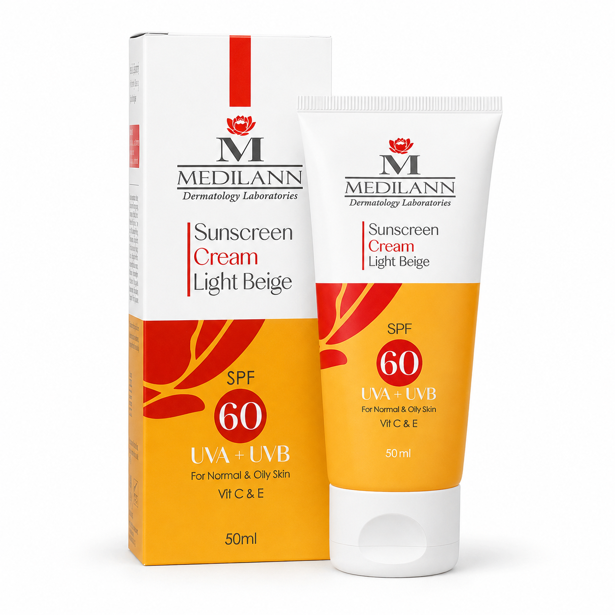 b63edf3e-facc-49ac-be74-be64add584f7 کرم ضد آفتاب SPF 60 بژ روشن مناسب پوست چرب و معمولی مدیلن - تصویر 1