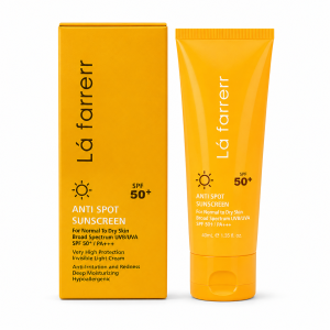کرم ضدآفتاب و ضد لک spf 50 بدون رنگ مناسب پوست خشک و معمولی لافارر