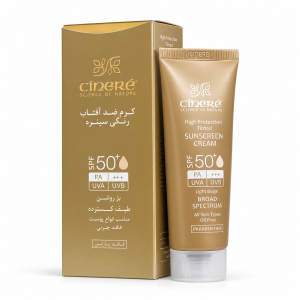 کرم ضد آفتاب رنگ بژ روشن spf50 سینره