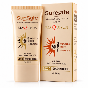 ضد آفتاب spf 50 رنگ بژ طلایی مناسب انواع پوست سان سیف